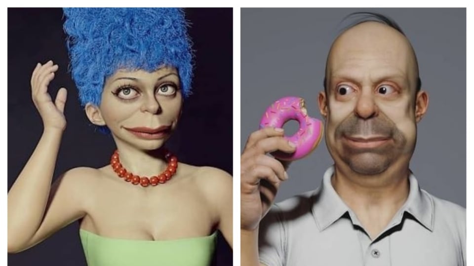Realistické 3D modely Simpsonových